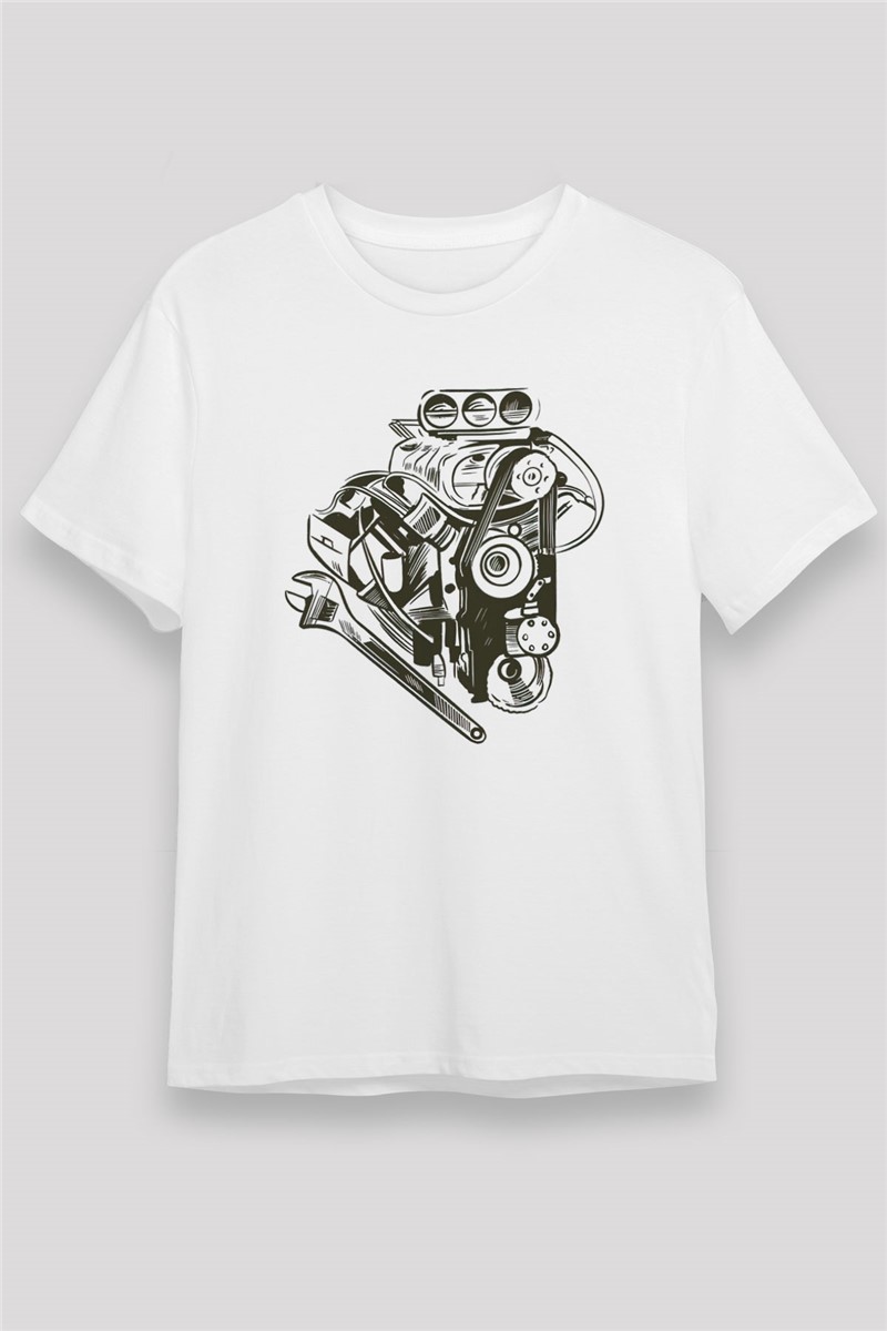 Unisex Print T-Shirt - White #372588