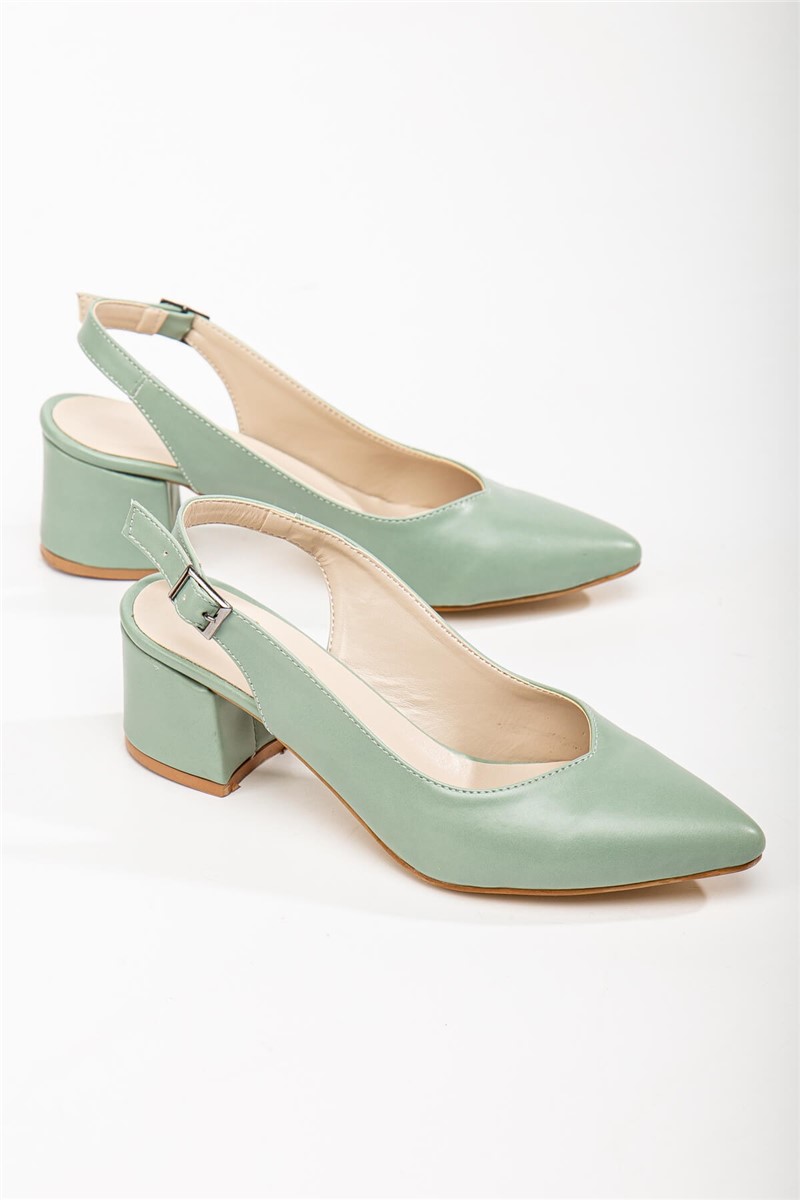 Women's Heeled Shoes - Light Green #367711