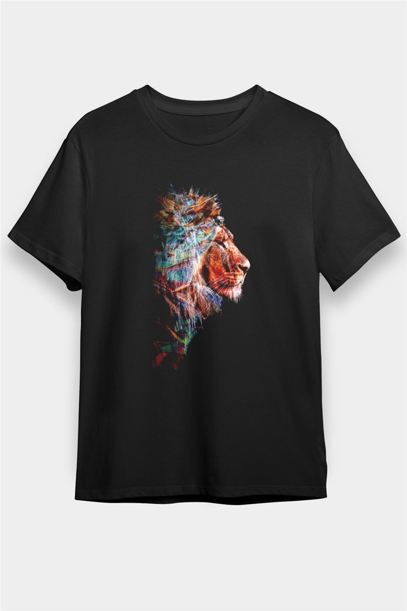 Unisex Print T-Shirt - Black #373520