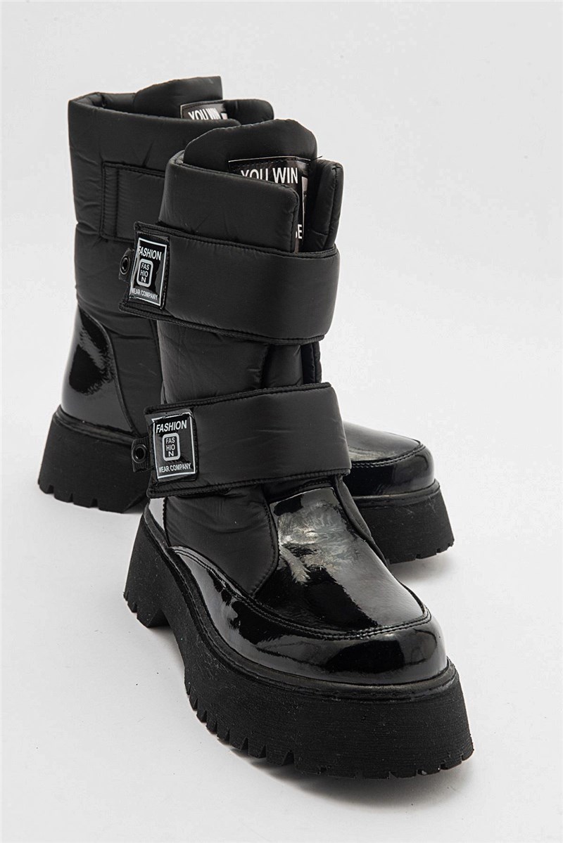 Women's Velcro Snow Boots - Black #406921