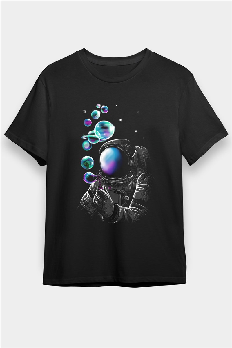 Unisex Print T-Shirt - Black #372549