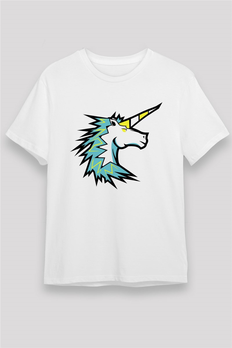 Unisex Print T-Shirt - White #373595
