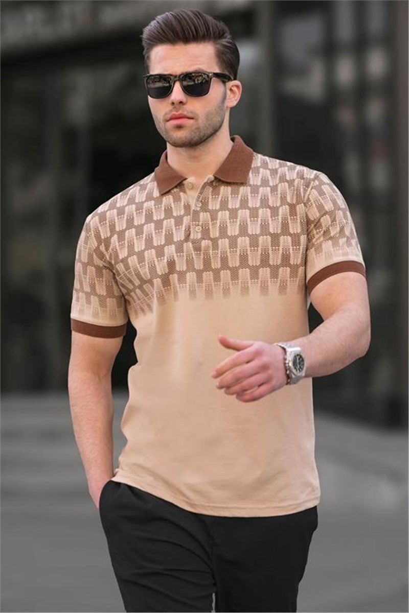Men's T-Shirt with Collar 6109 - Beige #394959