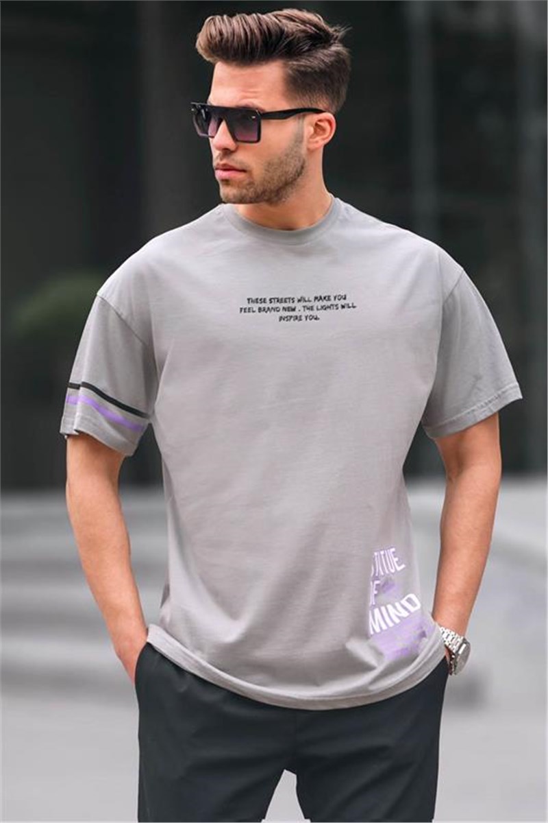Men's Regular Fit T-Shirt 6087 - Gray #394833