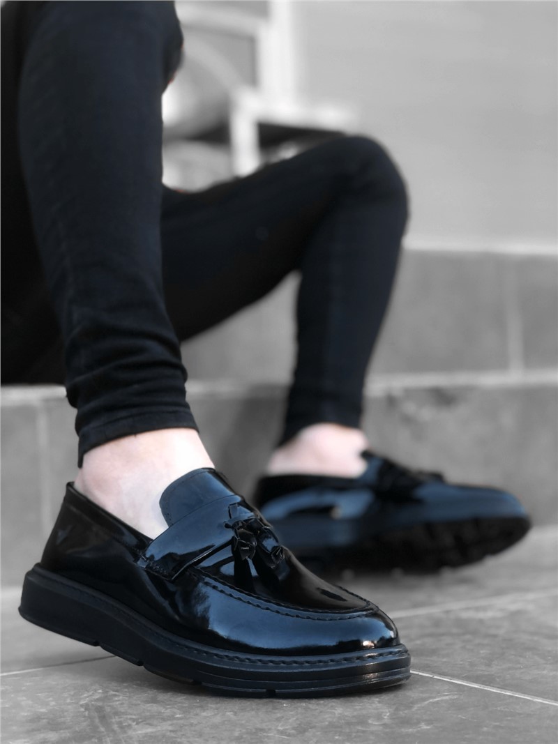 Men's patent leather shoes BA0005 - Black #322030