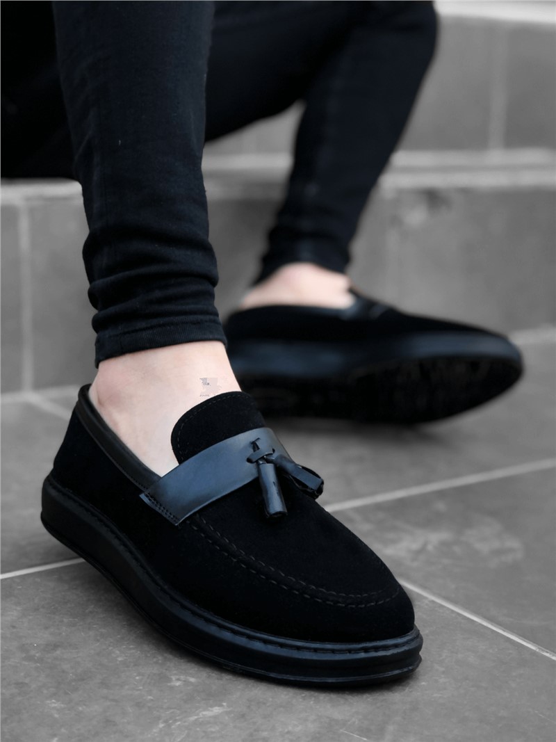 Men's casual suede shoes BA0005 - Black #322040