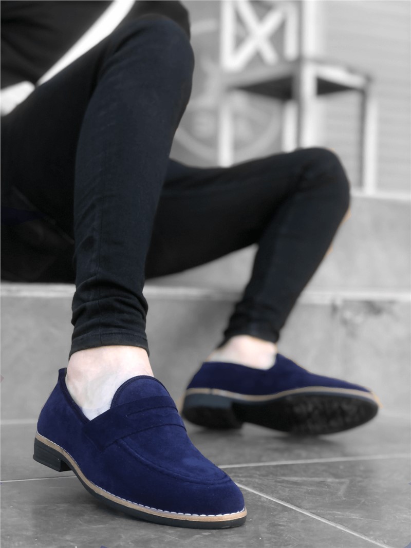 Men's classic suede shoes BA0009 - Dark blue #322052