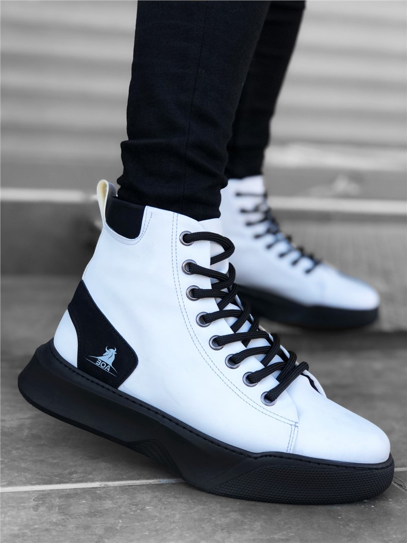 Stivali Uomo sportive BA0155 - Bianco-Nero #3219776