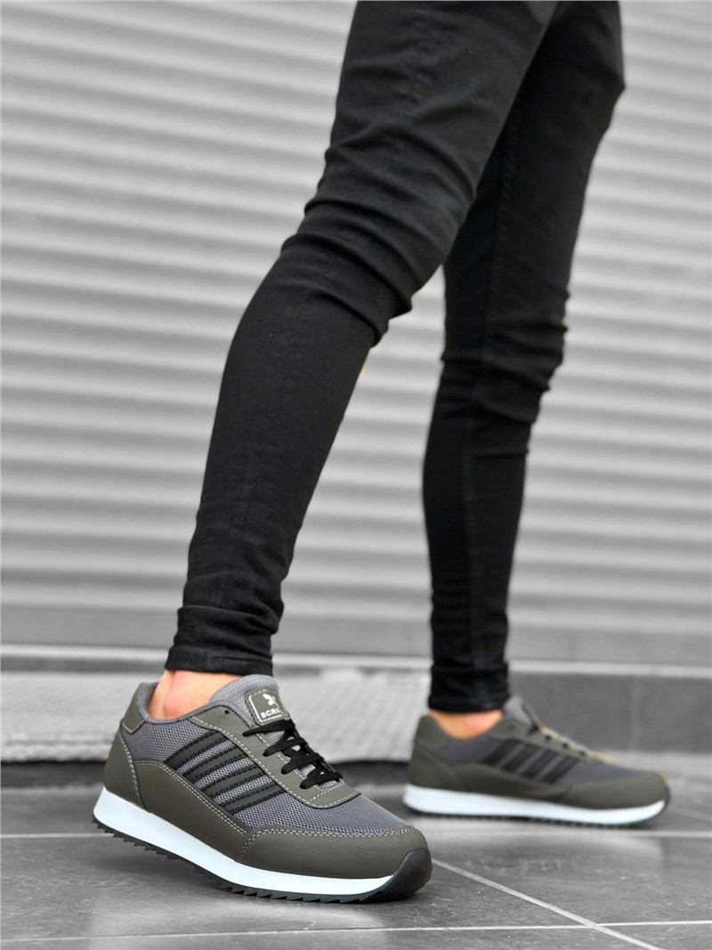 Men's Lace Up Sports Shoes BA0305 - Smoke Gray #383537