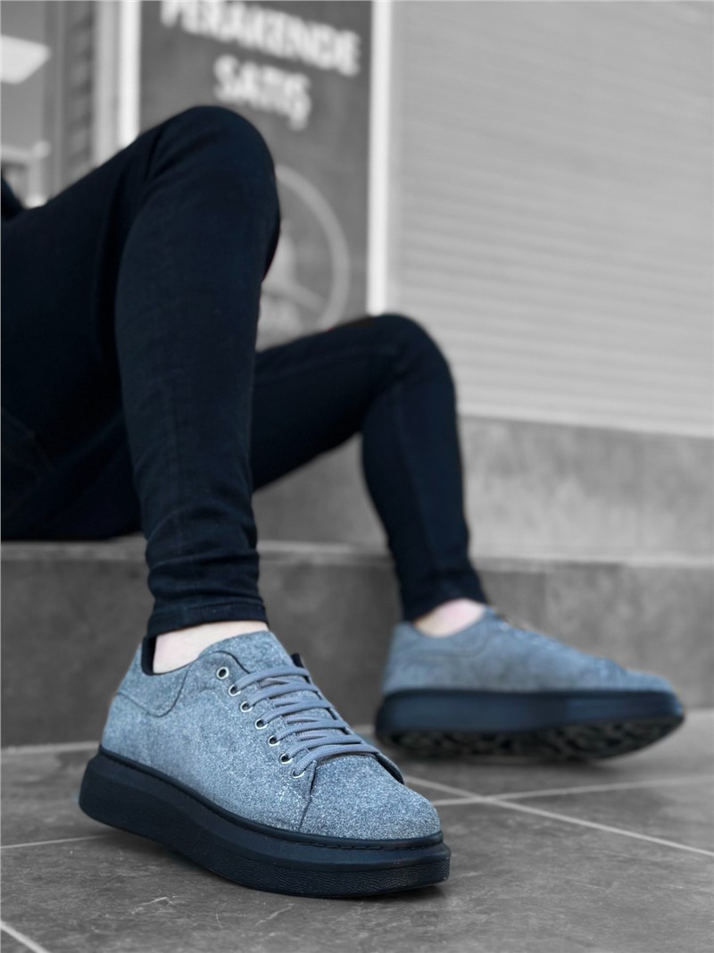 Sapatos Masculinos de Camurça BA0547 - Cinza #369680