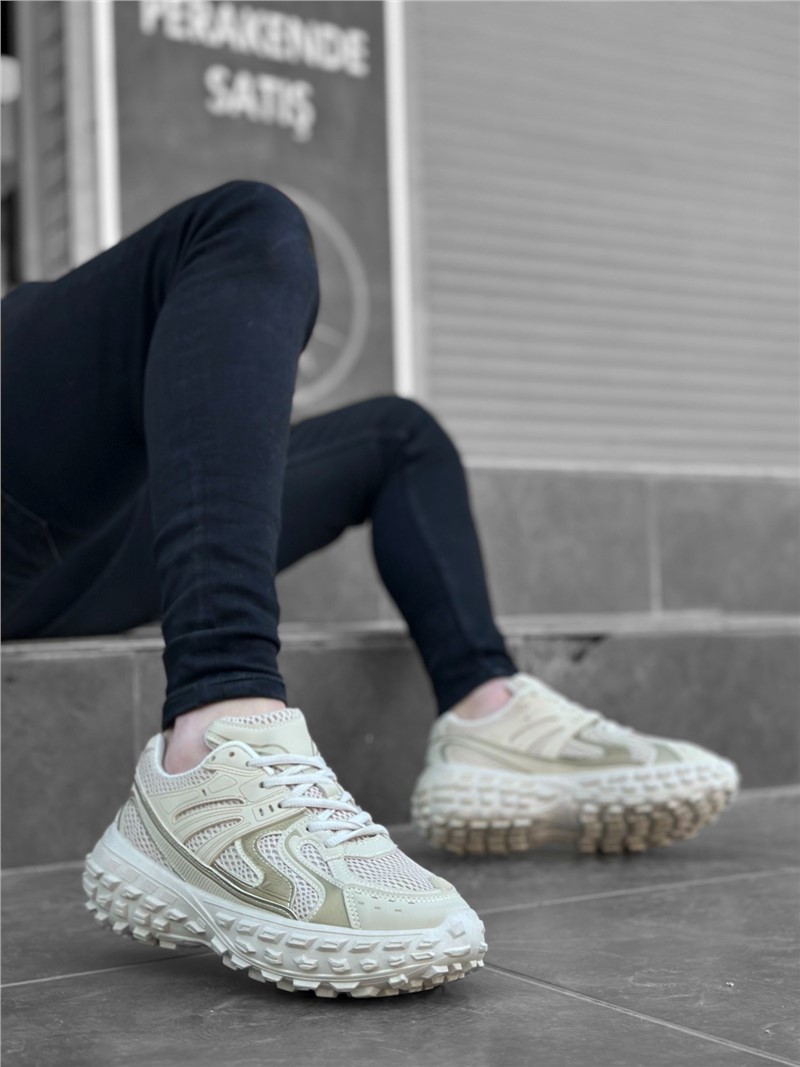 Sneakers stile BA0592 Scarpe sportive con suola comoda in rete color crema importate # 371320