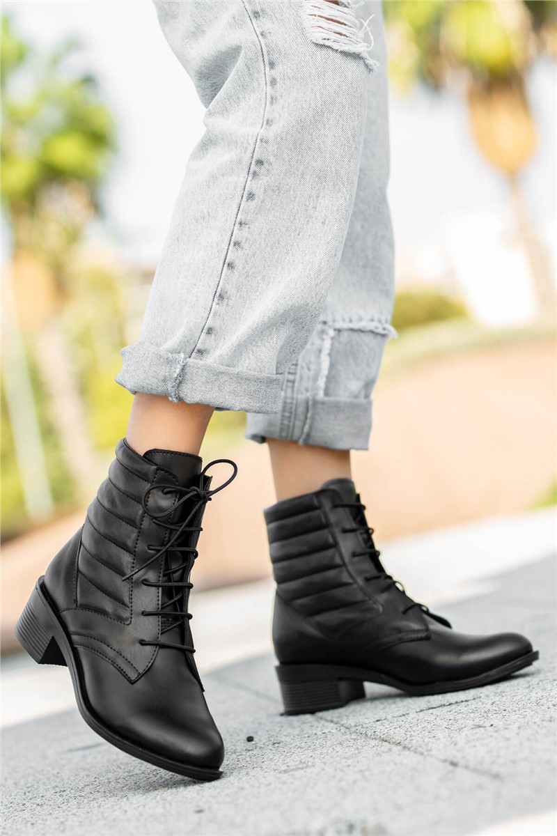 Women's Lace Up Boots - Black #362930