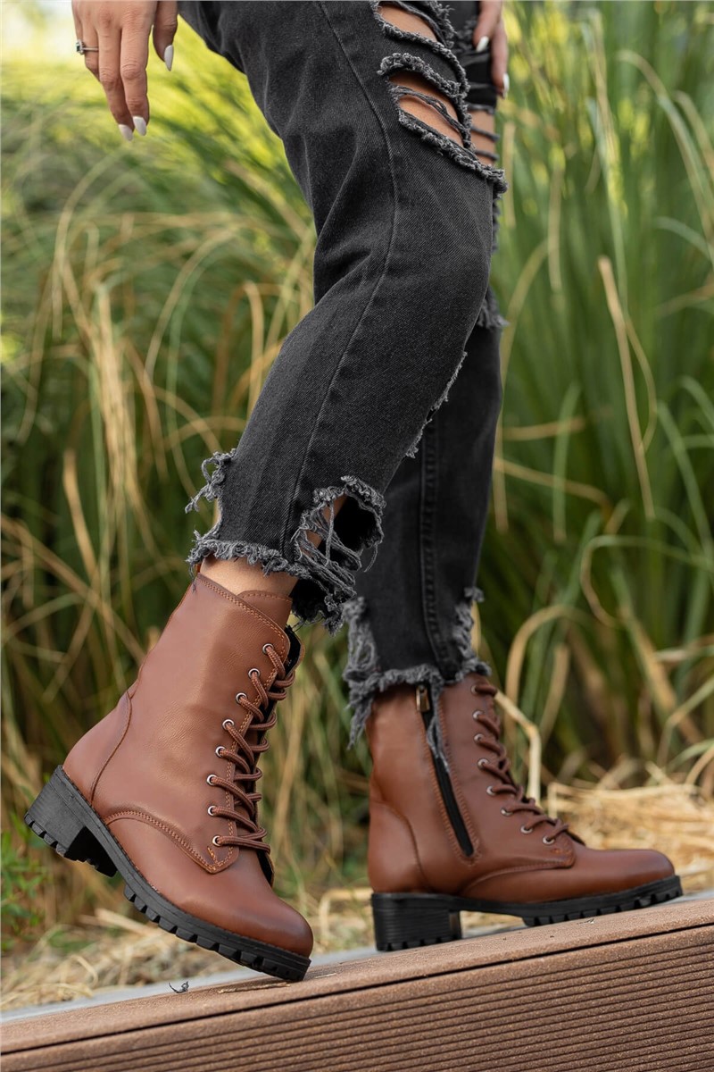 Botas femininas com zíper e cadarço - Taba #362398