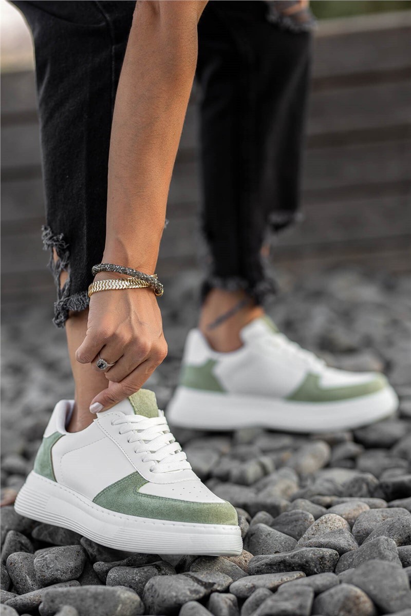 Scarpe sportive da donna - Bianco con verde #358780