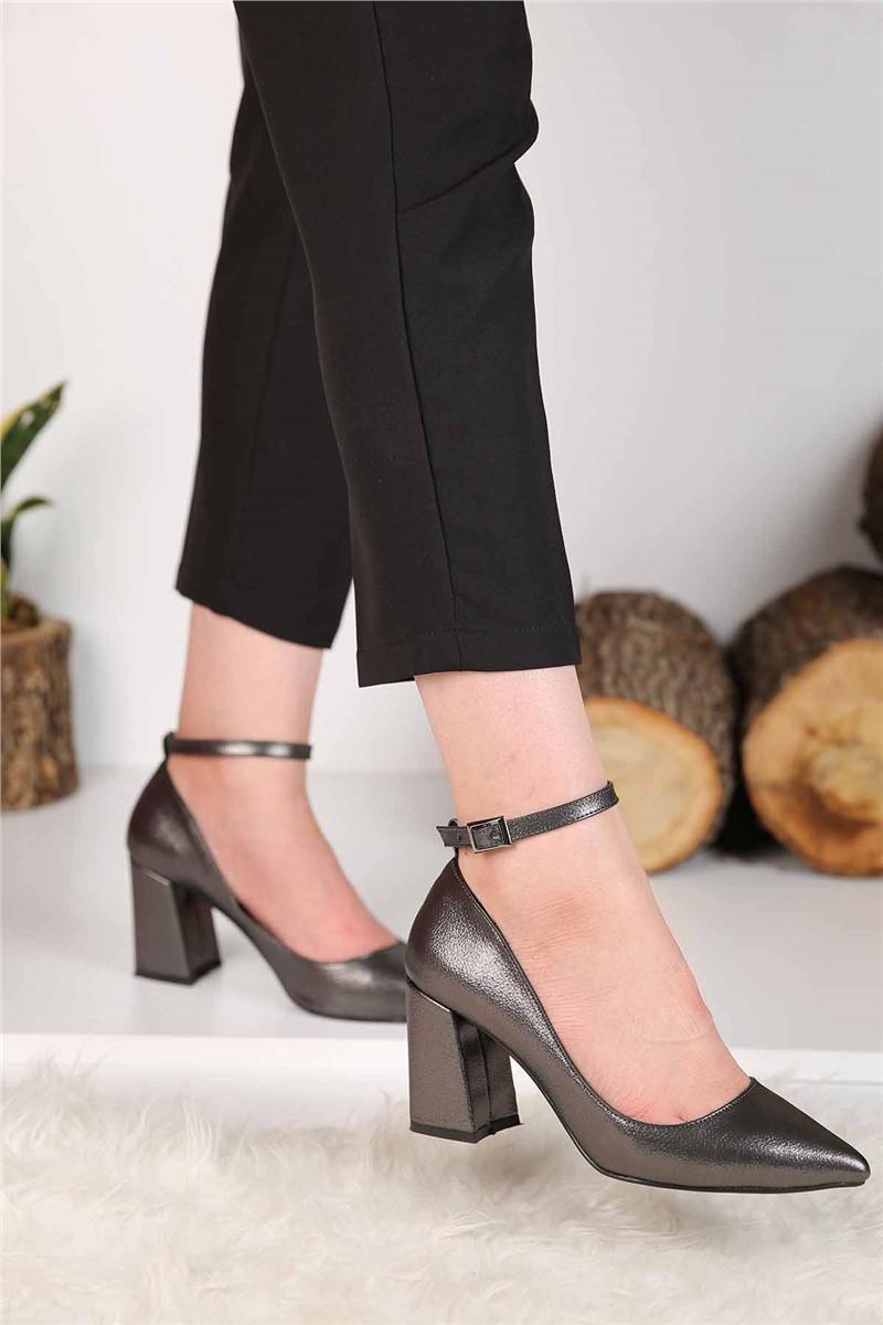Scarpe con tacco da donna M11910 - Platino 296227