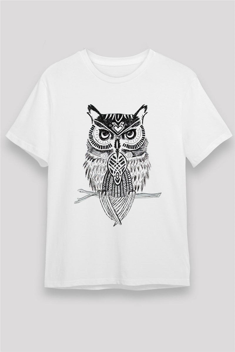 Unisex Print T-Shirt - White #373404