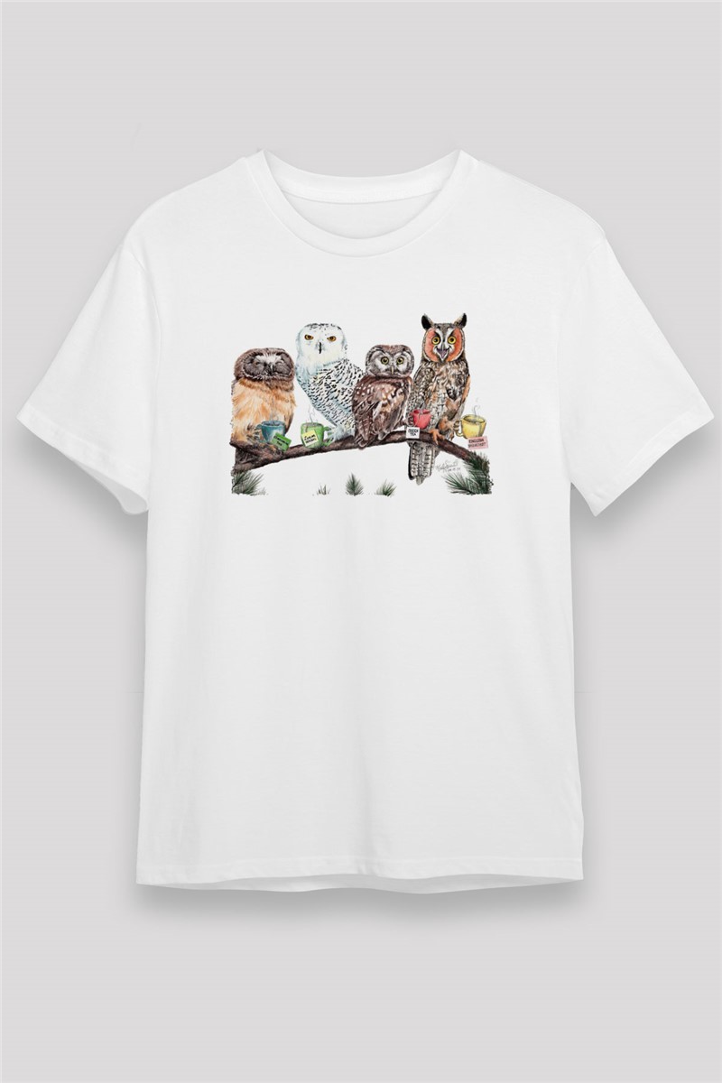 Unisex Print T-Shirt - White #373412