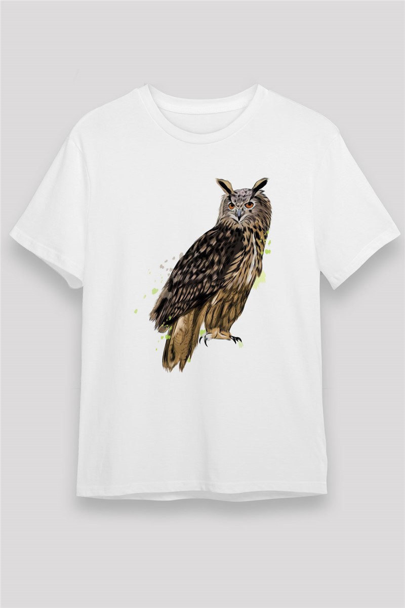 Unisex Print T-Shirt - White #373652