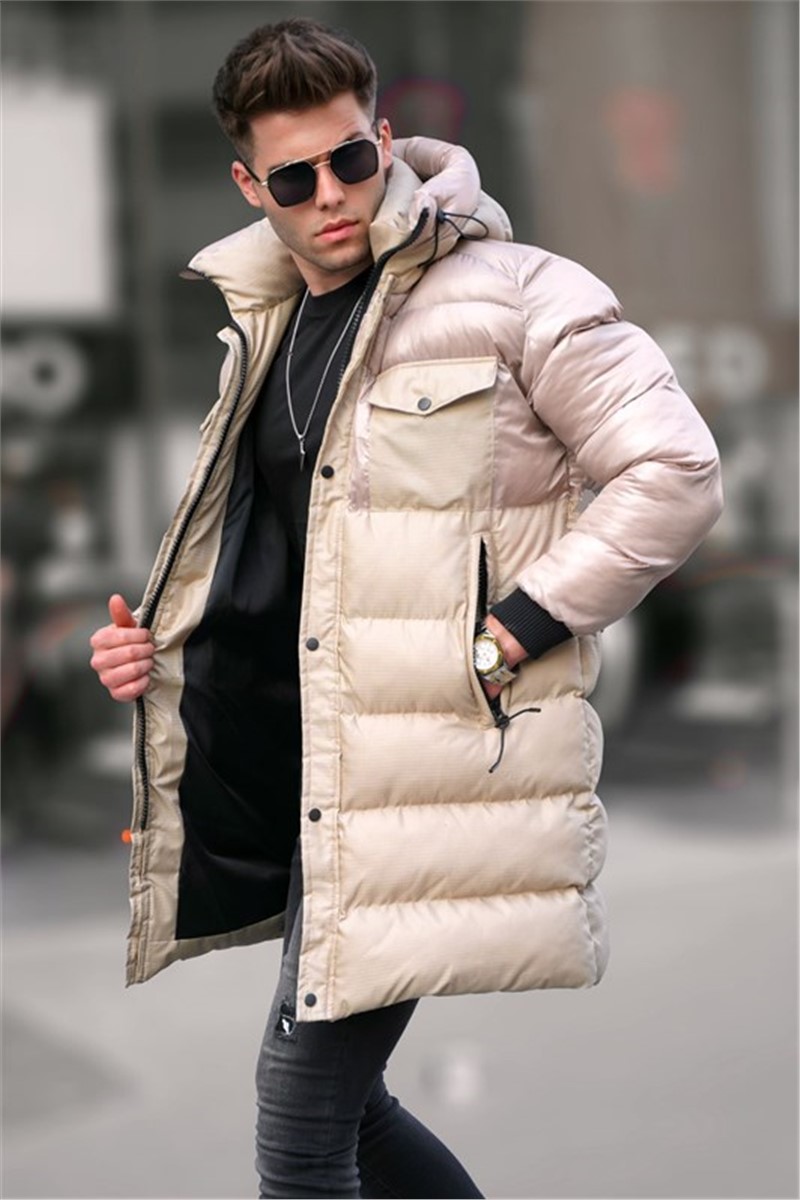 Men's jacket with a hood 5742 - Light beige #333651