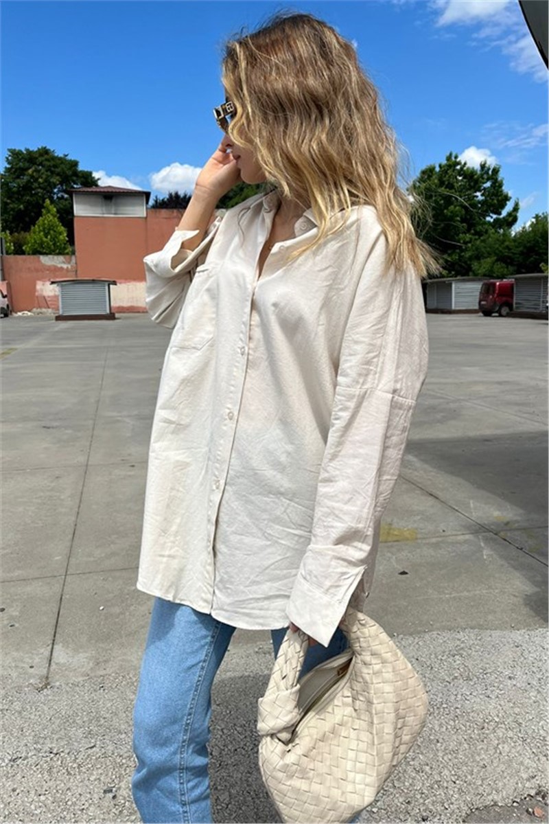 Women's Oversize shirt MG1530 - Light beige #333689