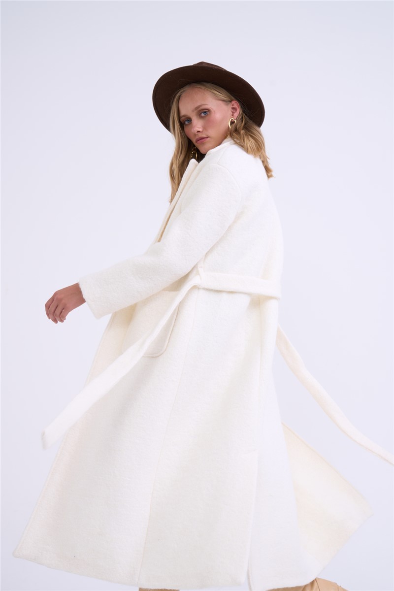 Sateen Women's Coat - White #316528