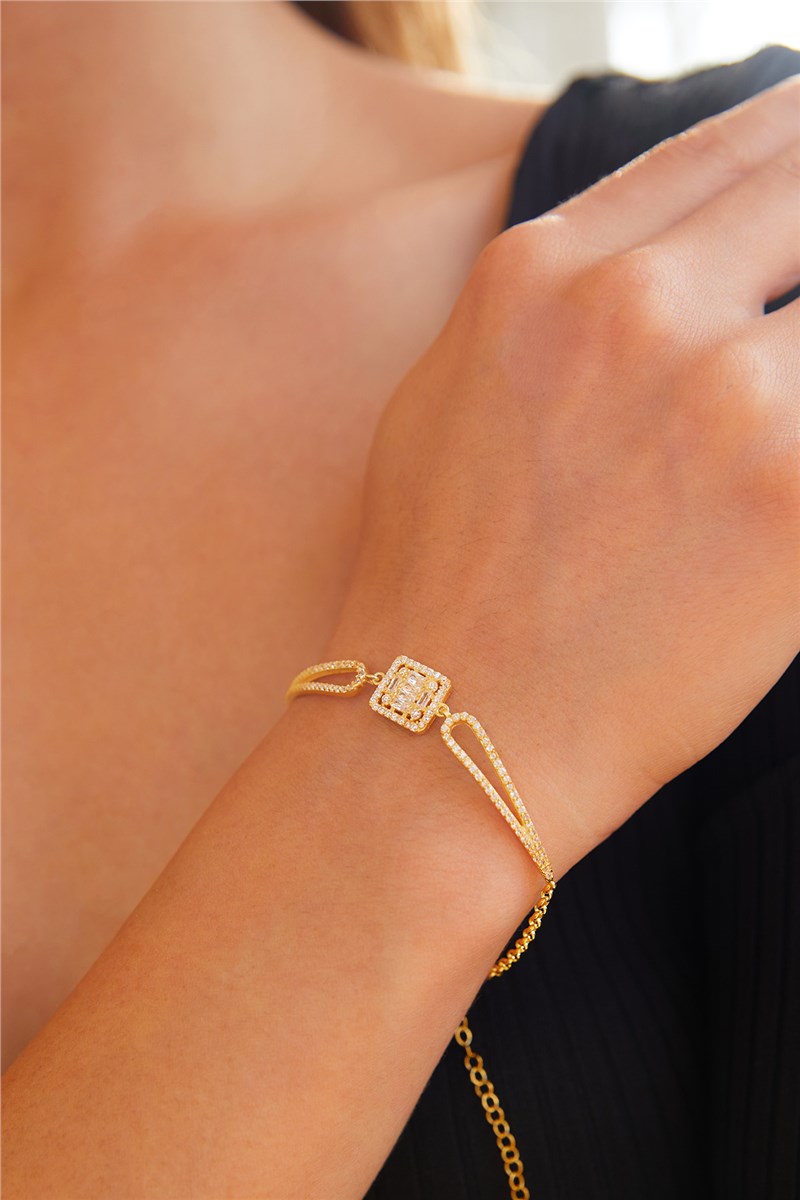 Women's Gold Plated Silver Bracelet - Gold #398715 