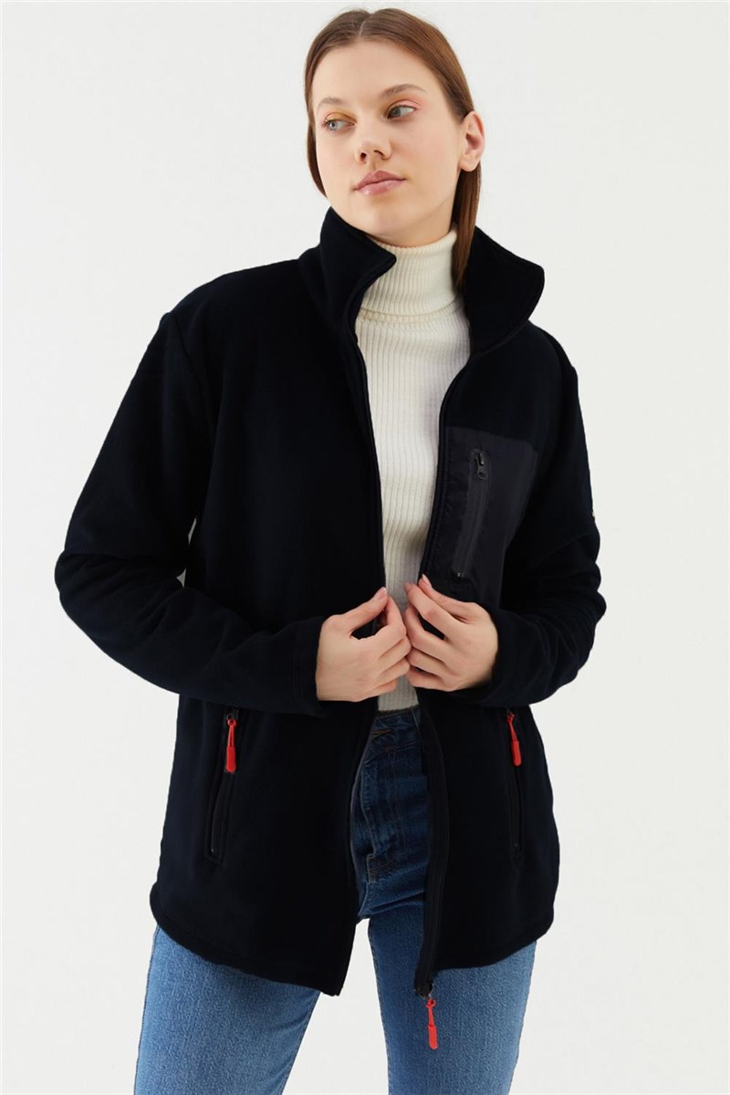 Felpa in pile da donna DBPO-002 - Nera #408893