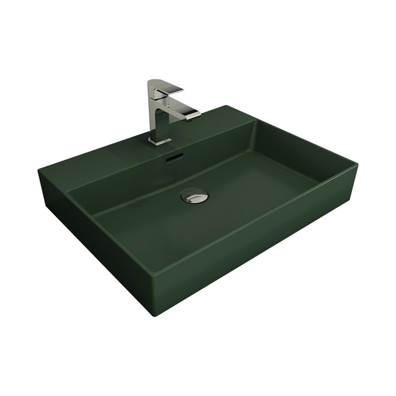 Bocchi Milano Countertop Washbasin 60cm - Matte Green #338158