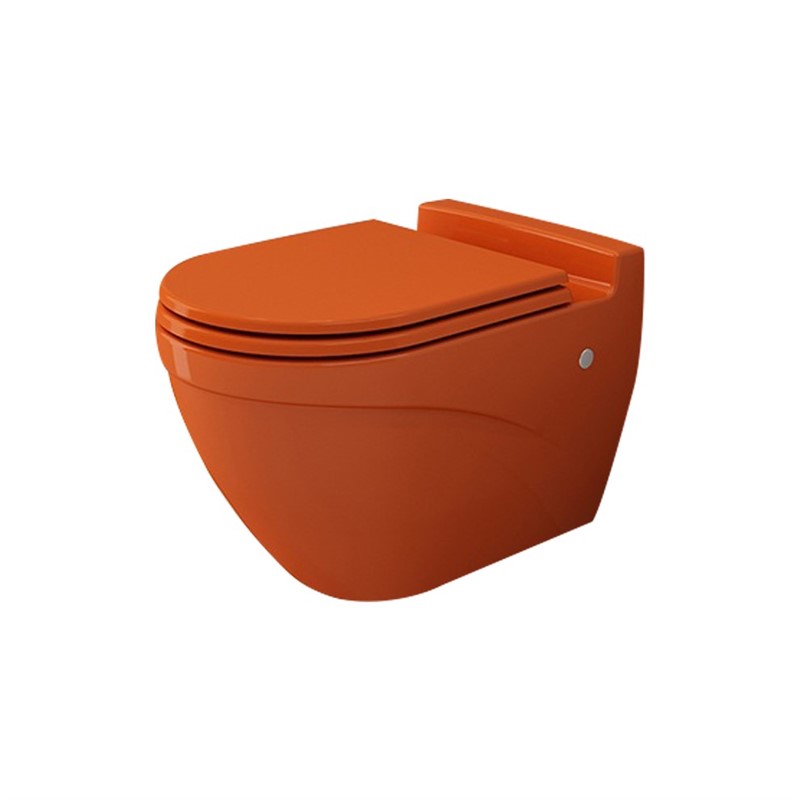 Bocchi Taormina Arch Wall Hung Toilet- Bright Orange  #335314