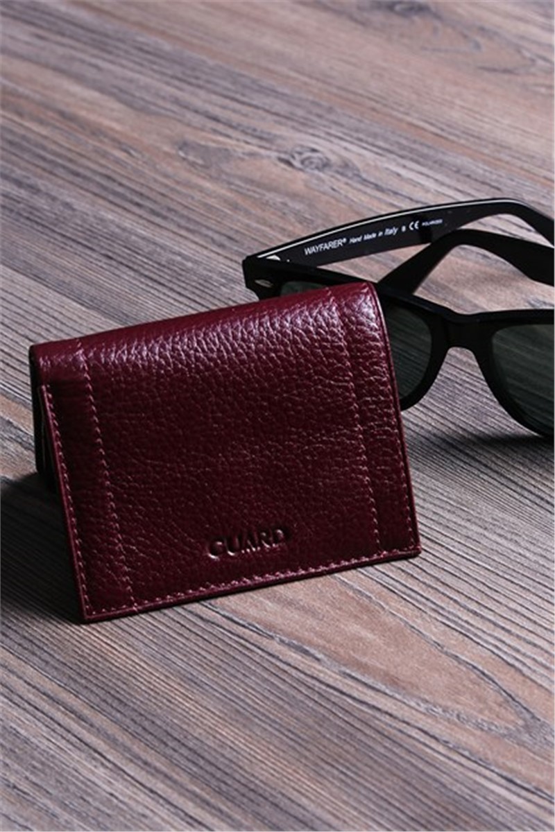 Men's Leather Wallet - Burgundy #306244