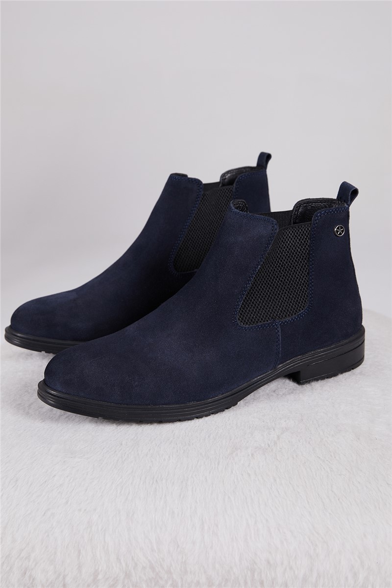 TB500 Genuine Leather Men's Boots - Navy Blue #320165