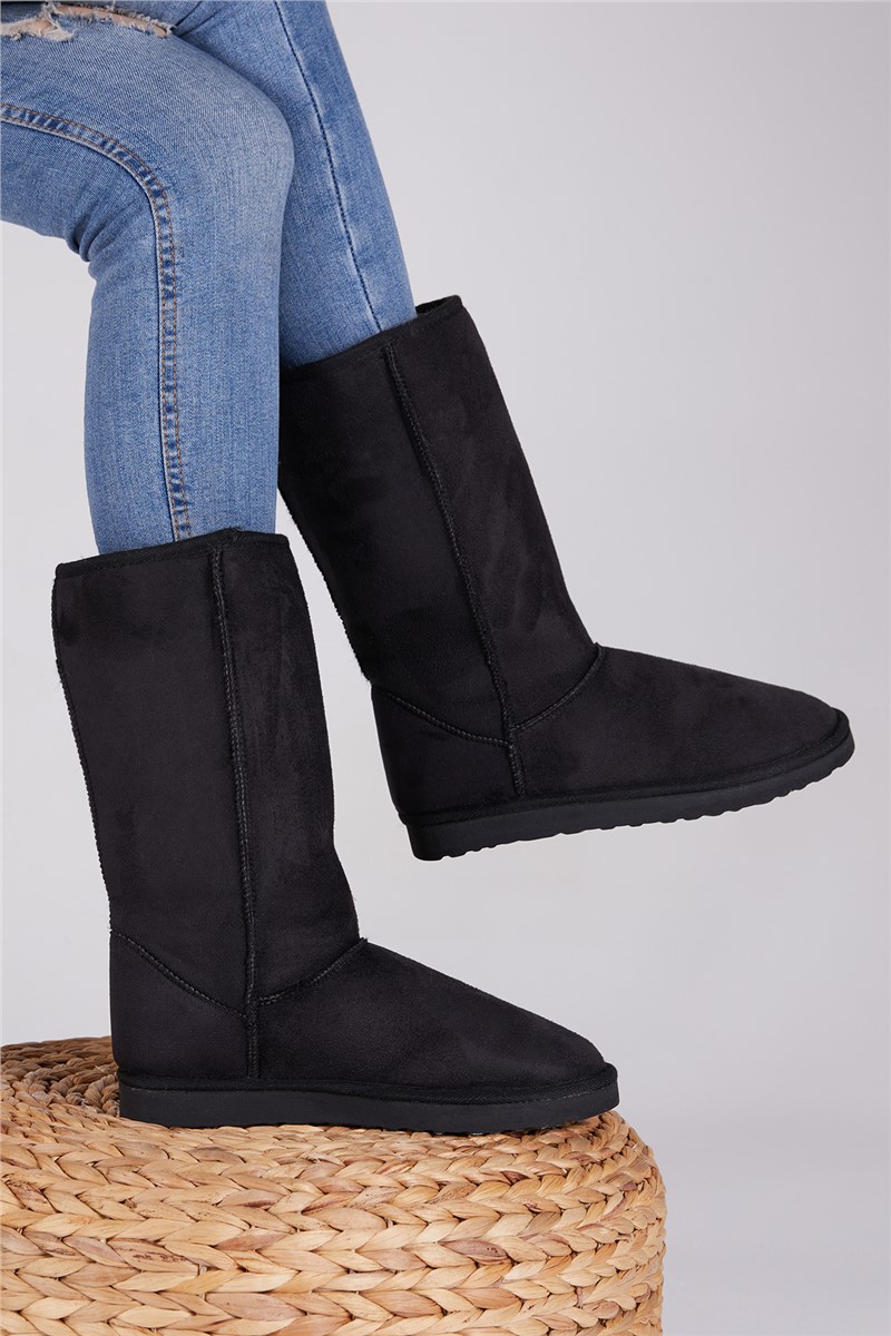 Botas femininas com forro quente Tbkdn3 - Pretas #319584