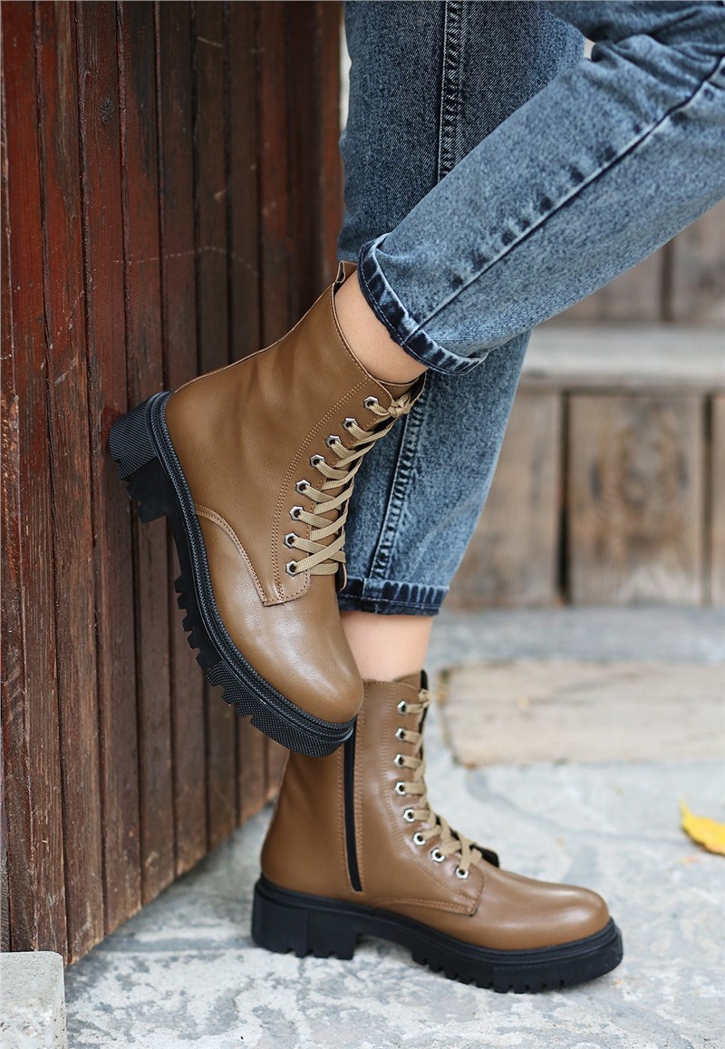 Women's Zip Up Boots - Mink #366626