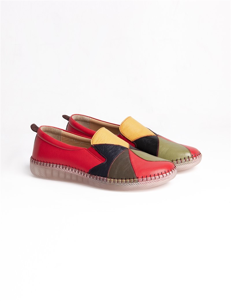 Women's Real Leather Trainers - Multicolour #318908