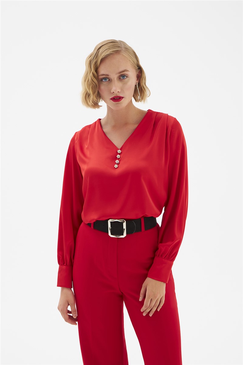 Ženska satenska bluza - crvena #334197