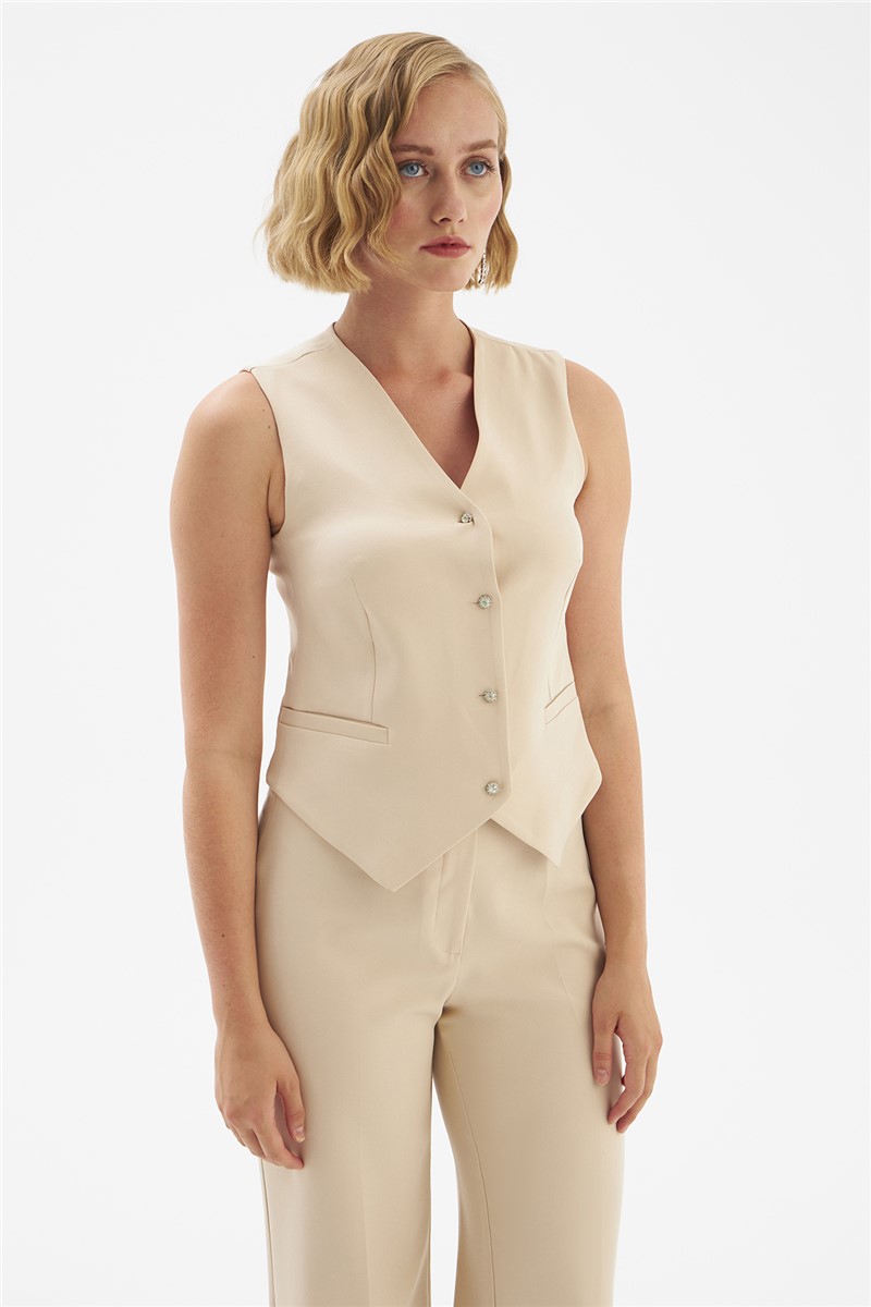 Damen Weste - hellbeige  #334229