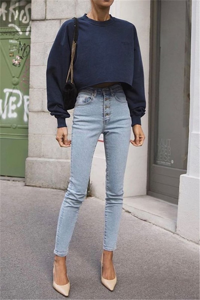 Women's Skinny Fit Jeans MG1606 - Light Blue #367694