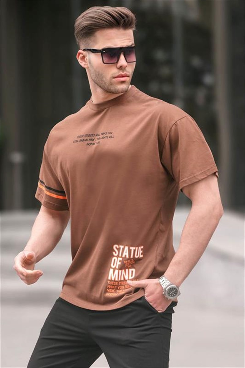 Men's Regular Fit T-Shirt 6087 - Brown #394834