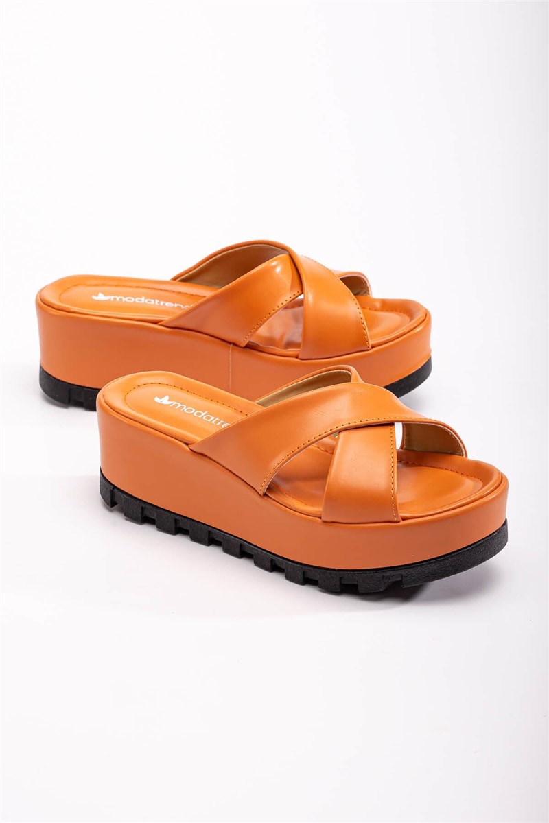 Women's Full Sole Slippers - Orange #370718
