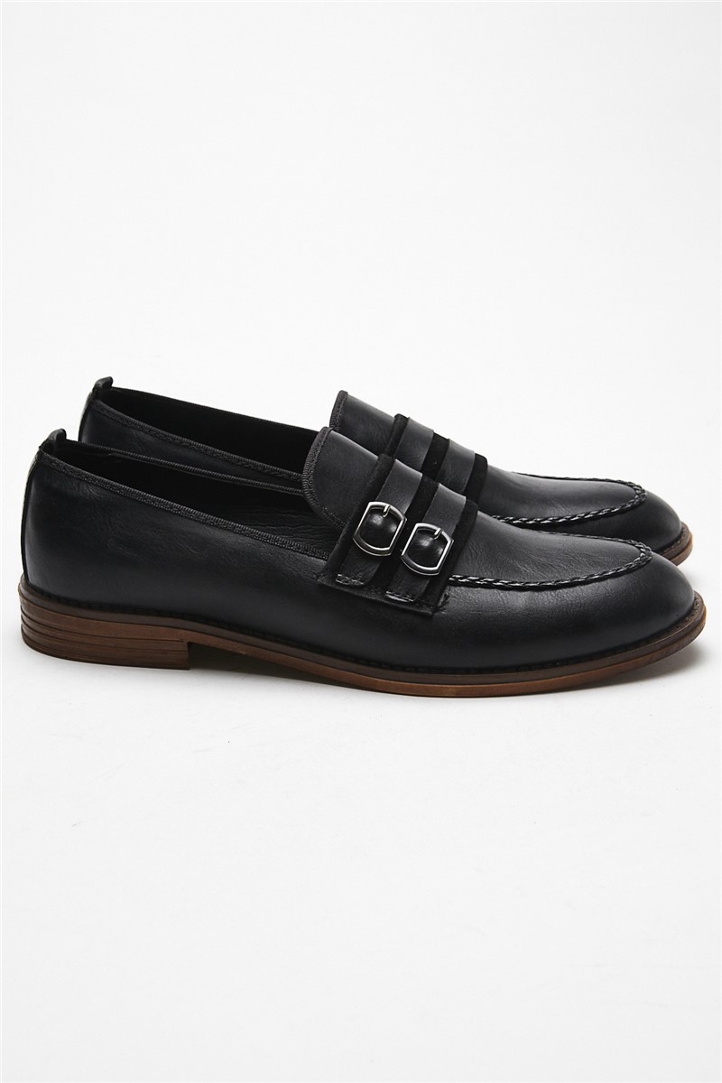 Tonny Black Men's Double Strap Shoes - Black #307885