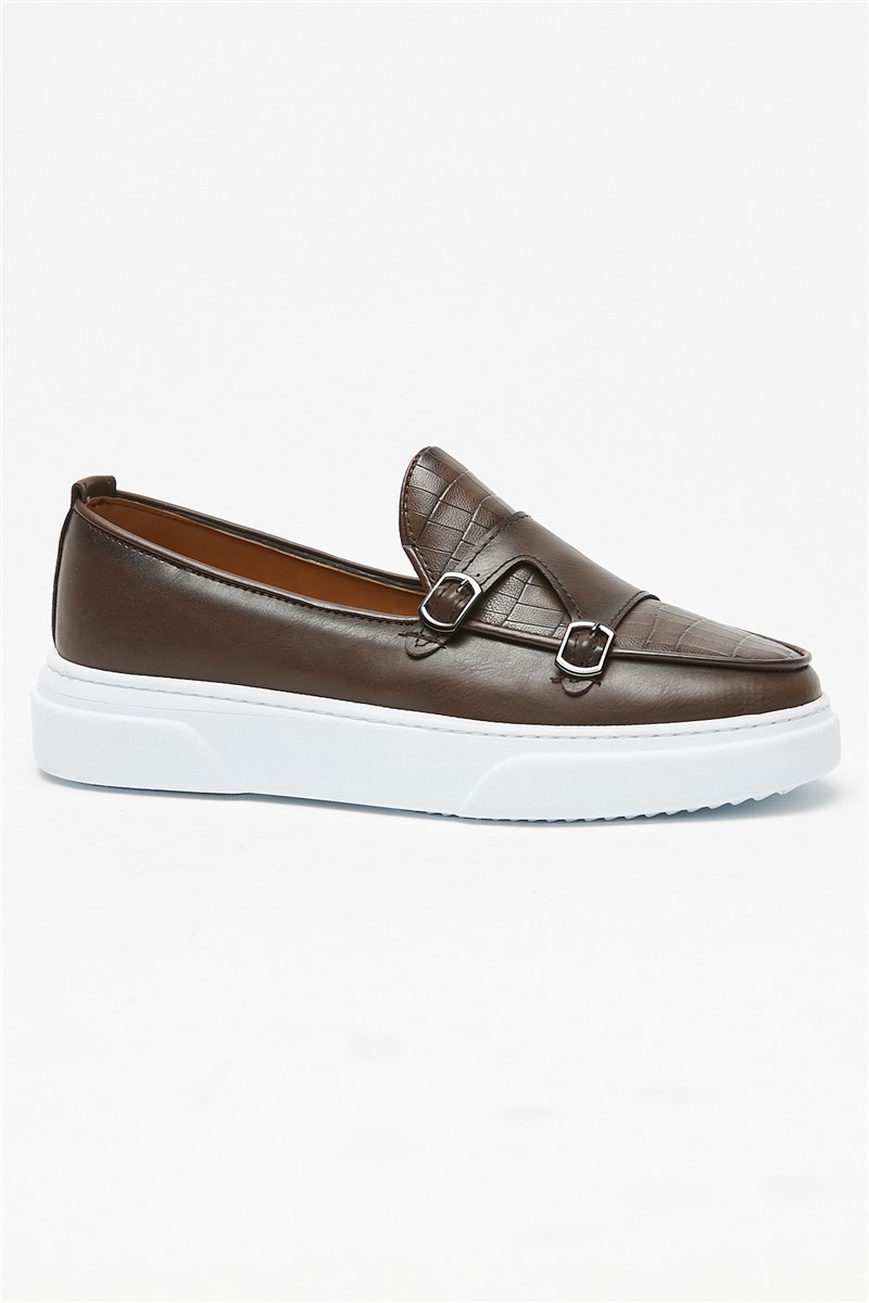 Tonny Black Men's Monk Platform Shoes - Brown #308359