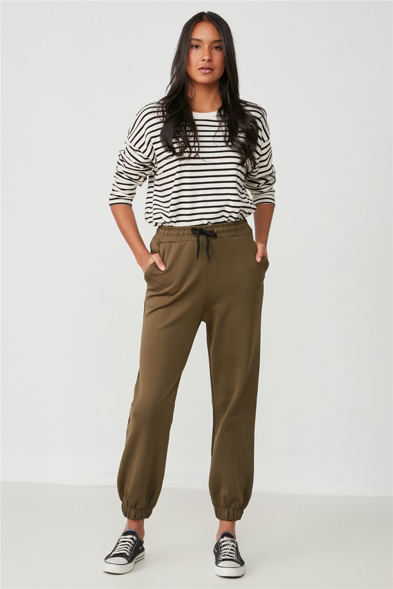 806 Pantaloni sportivi tascabili da donna - Khaki # 364925