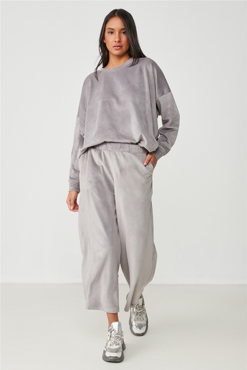 Women's Velvet Pajamas 9076 - Gray #364940