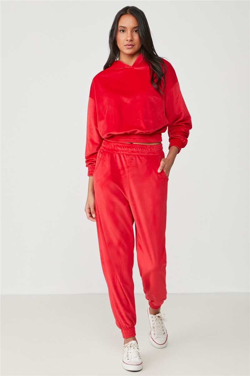Women's Velvet Pajamas 9075 - Red #364755