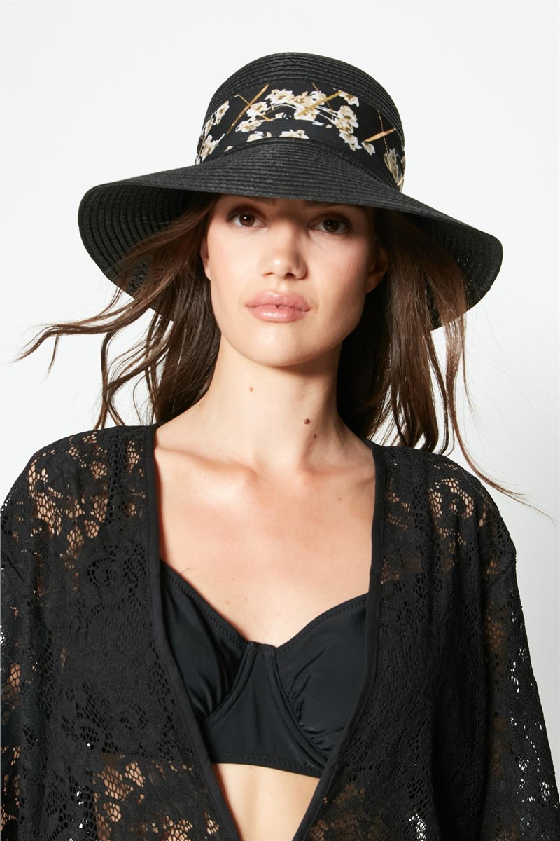 Cappello da spiaggia da donna Y23730-54 - Nero #383224