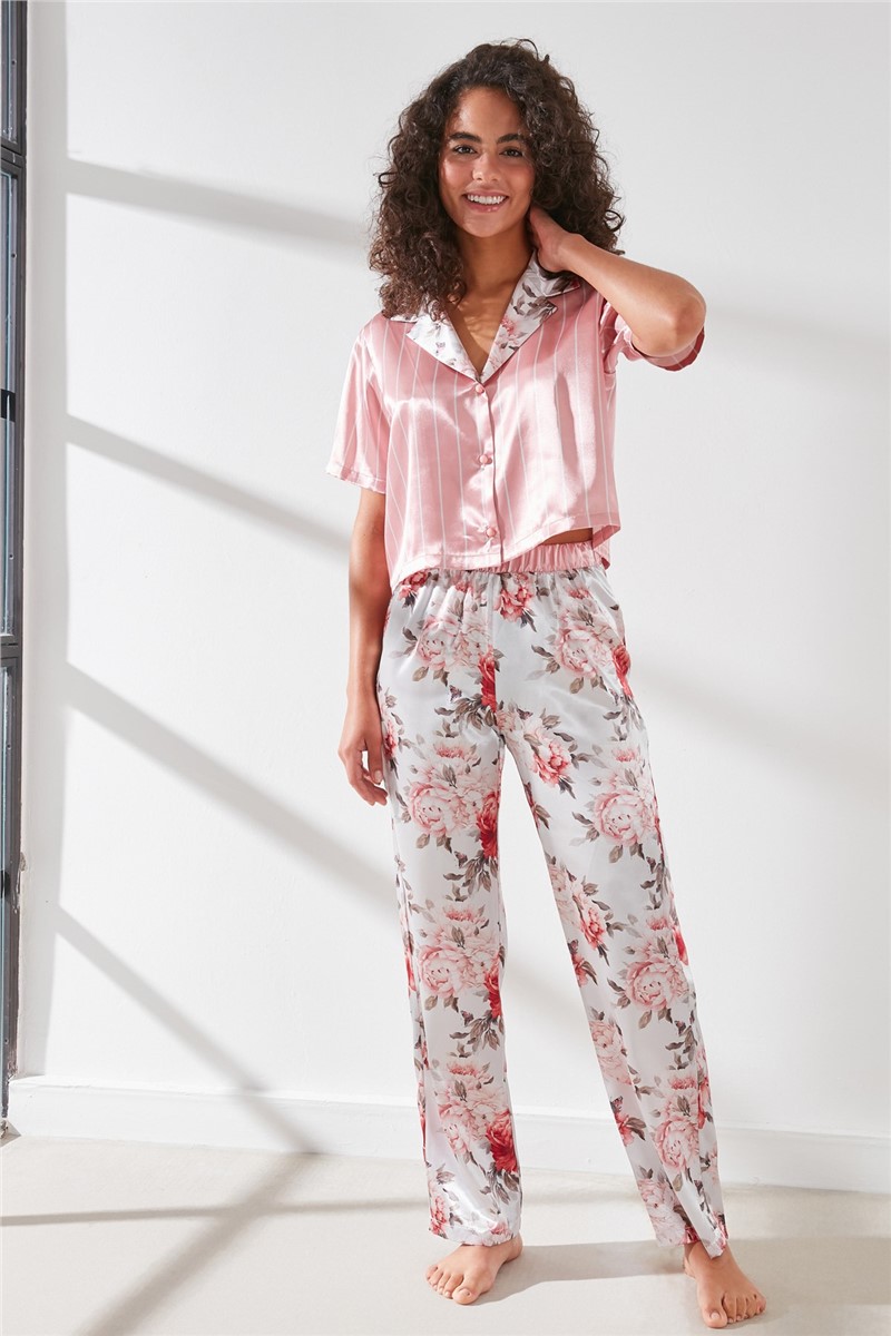 Women's pajamas 9066 - Pink-Ecru #322854