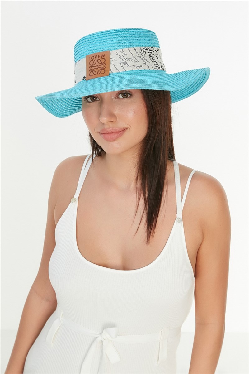 Cappello da spiaggia da donna P-Y87300-45 - Turchese #330042