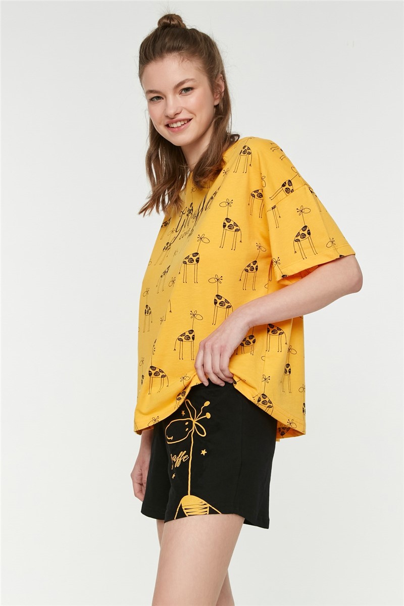 Women's pajamas 111504 - Black-Yellow #330306