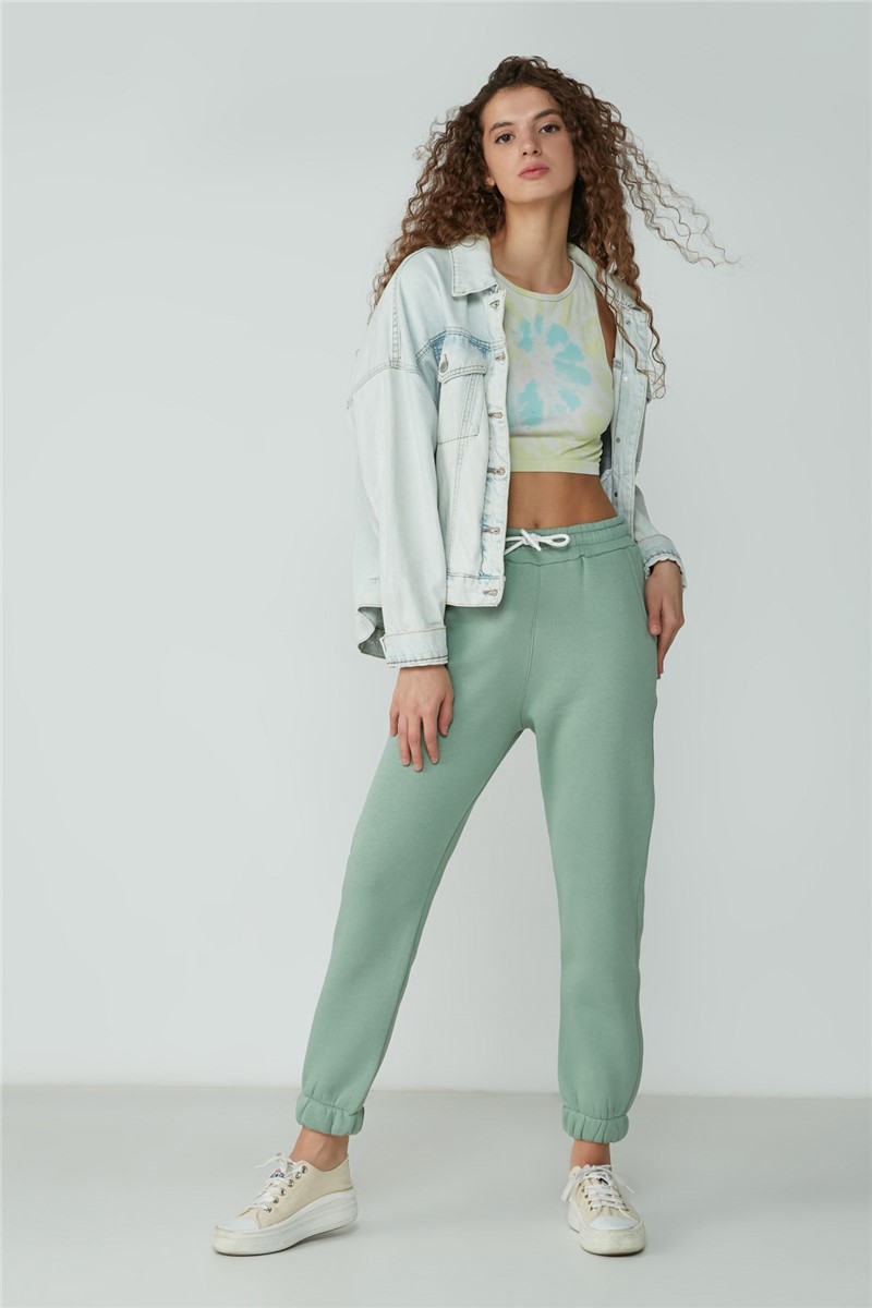 902 Pantaloni sportivi tascabili da donna - Verde chiaro # 364860