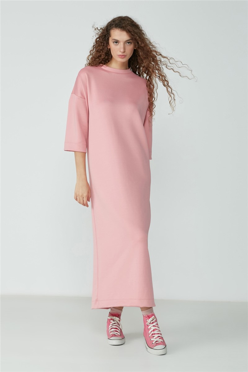 Women's Long Tunic Dress 9100 - Rose Ash #364795